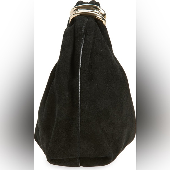 NWT Madewell Suede Mini Ring Pouch shoulder handbag - black - Picture 4 of 7